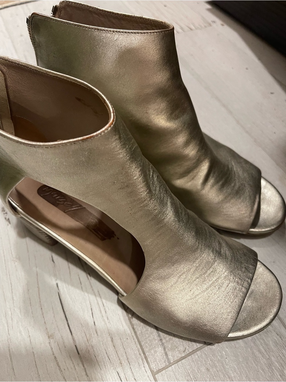 Marsell Metallic Gold Open-Toe Mules